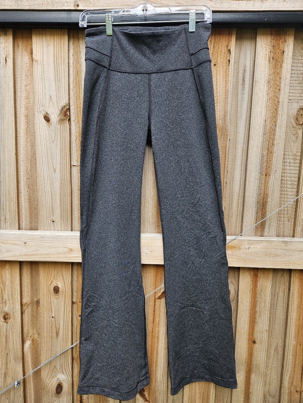 Lululemon Size 8 Charcoal Heather High Rise Wide Leg Yoga Pants